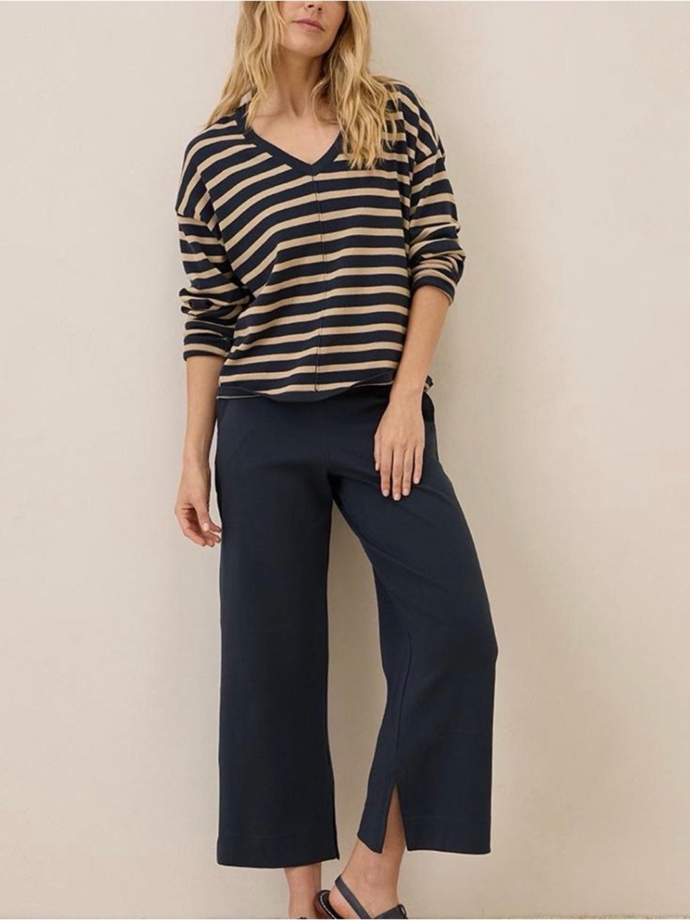 NWOT Pact Wide-Leg Airplane Pants in Navy